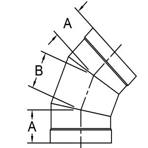 CPVC duct 45° elbow fitting