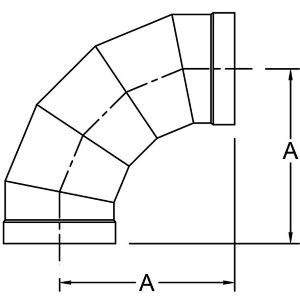 CPVC duct 90° elbow fitting